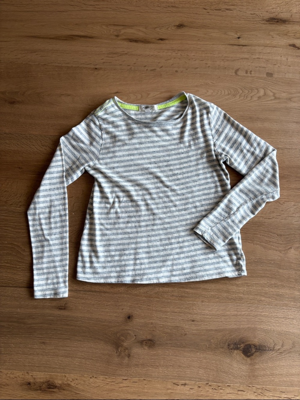 Josh Love Unisex Striped Long Sleeve Tee in Gray and White